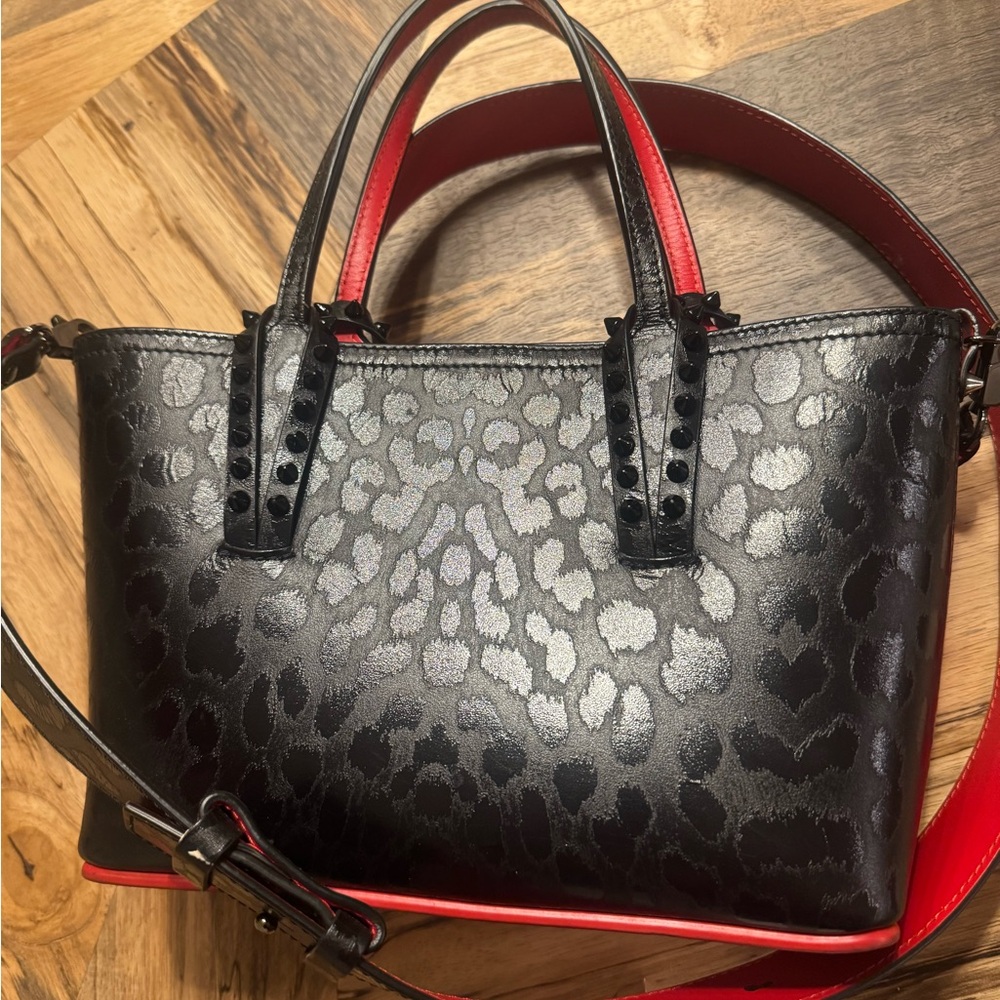 Christian Louboutin Black Leopard Mini Cabata